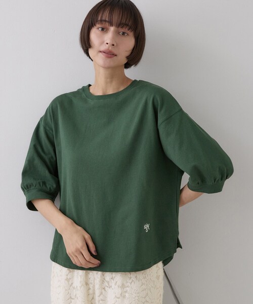 Dessin(デッサン)の「【洗える/XS-L】バックヘンリーミニ裏毛 5分袖(Tシャツ/カットソー・レディース・ピンク系/モスグリーン/ライトグレー/ブラック/ライトベージュ・00/01/02/03)」の17枚目の写真