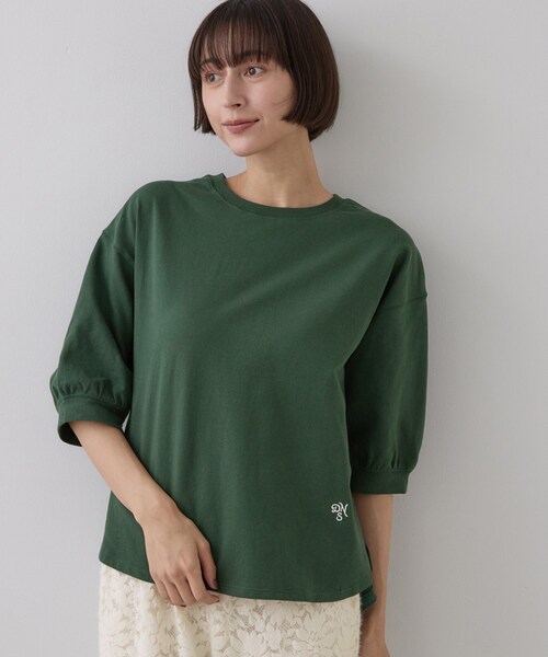 Dessin(デッサン)の「【洗える/XS-L】バックヘンリーミニ裏毛 5分袖(Tシャツ/カットソー・レディース・ピンク系/モスグリーン/ライトグレー/ブラック/ライトベージュ・00/01/02/03)」の18枚目の写真