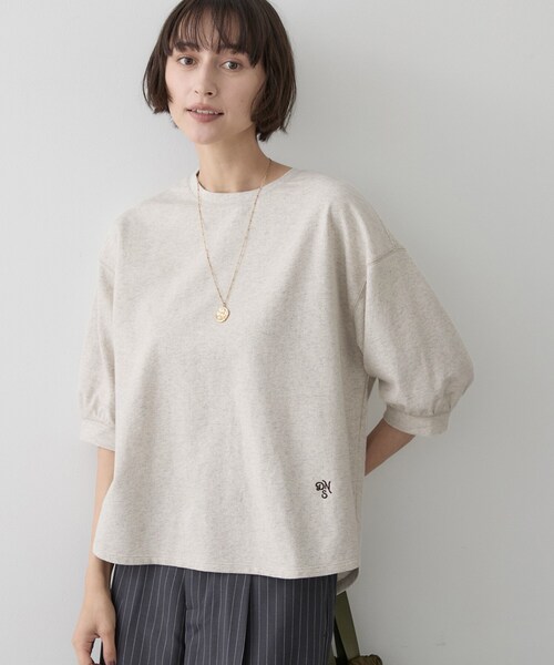 Dessin(デッサン)の「【洗える/XS-L】バックヘンリーミニ裏毛 5分袖(Tシャツ/カットソー・レディース・ピンク系/モスグリーン/ライトグレー/ブラック/ライトベージュ・00/01/02/03)」の22枚目の写真