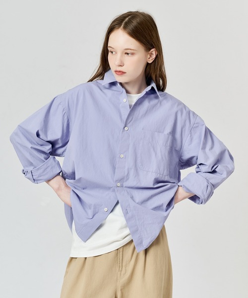 WETTEMPT(ウィテンプト)の「WASHED BASIC L/S SHIRT / ウォッシュドベーシックLSシャツ(シャツ/ブラウス・メンズ・ブルー/オフホワイト・LARGE/MEDIUM/SMALL)」の1枚目の写真