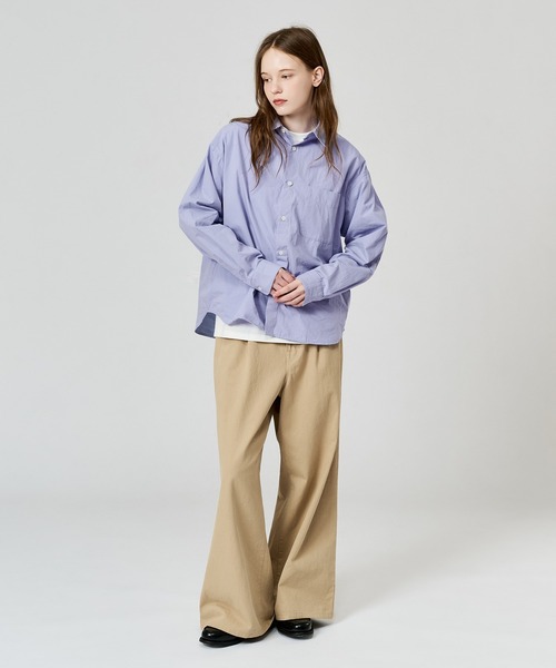 WETTEMPT(ウィテンプト)の「WASHED BASIC L/S SHIRT / ウォッシュドベーシックLSシャツ(シャツ/ブラウス・メンズ・ブルー/オフホワイト・LARGE/MEDIUM/SMALL)」の3枚目の写真