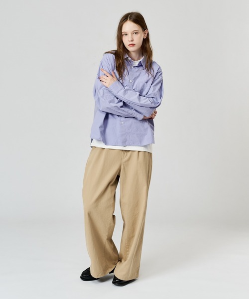 WETTEMPT(ウィテンプト)の「WASHED BASIC L/S SHIRT / ウォッシュドベーシックLSシャツ(シャツ/ブラウス・メンズ・ブルー/オフホワイト・LARGE/MEDIUM/SMALL)」の4枚目の写真
