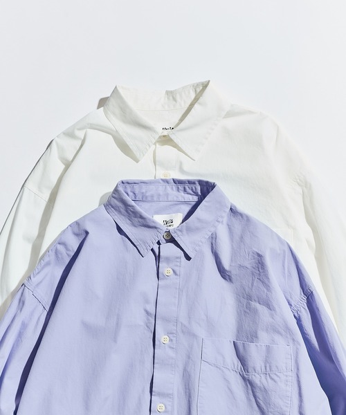WETTEMPT(ウィテンプト)の「WASHED BASIC L/S SHIRT / ウォッシュドベーシックLSシャツ(シャツ/ブラウス・メンズ・ブルー/オフホワイト・LARGE/MEDIUM/SMALL)」の14枚目の写真