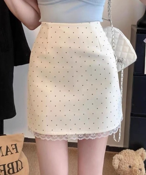 mebole（メボレ）の「dot lace mini skirt（スカート・レディース・アイボリー/グレー/ブラック・FREE）」の2枚目の写真