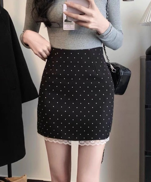 mebole（メボレ）の「dot lace mini skirt（スカート・レディース・アイボリー/グレー/ブラック・FREE）」の10枚目の写真