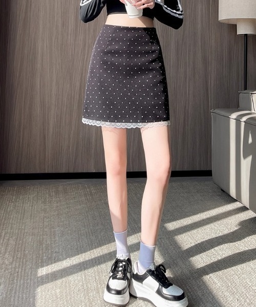 mebole（メボレ）の「dot lace mini skirt（スカート・レディース・アイボリー/グレー/ブラック・FREE）」の11枚目の写真
