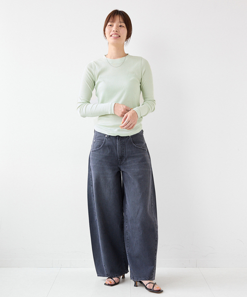 EMILY WEEK（エミリーウィーク）の「《追加2/》コットンカシミヤ テレコクループルオーバー（Tシャツ/カットソー・レディース・ブラウン/アイボリー/グリーン・FREE）」の14枚目の写真