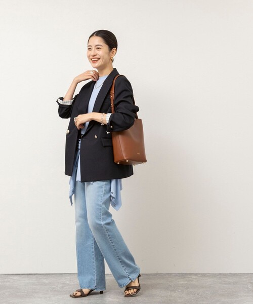 NOLLEY’S Sophi(ノーリーズソフィ)の「《セットアップ対応》シャークダブルジャケット(テーラードジャケット・レディース・ネイビー/チャコールグレー/オリーブ・34/38/36)」の7枚目の写真