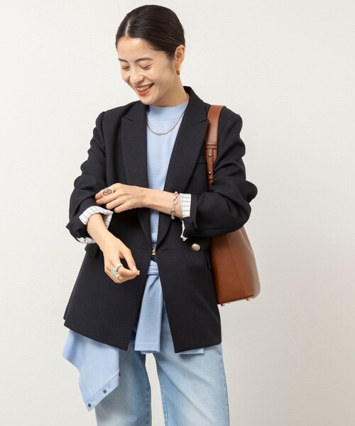 NOLLEY’S Sophi(ノーリーズソフィ)の「《セットアップ対応》シャークダブルジャケット(テーラードジャケット・レディース・ネイビー/チャコールグレー/オリーブ・34/38/36)」の8枚目の写真