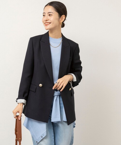 NOLLEY’S Sophi(ノーリーズソフィ)の「《セットアップ対応》シャークダブルジャケット(テーラードジャケット・レディース・ネイビー/チャコールグレー/オリーブ・34/38/36)」の9枚目の写真