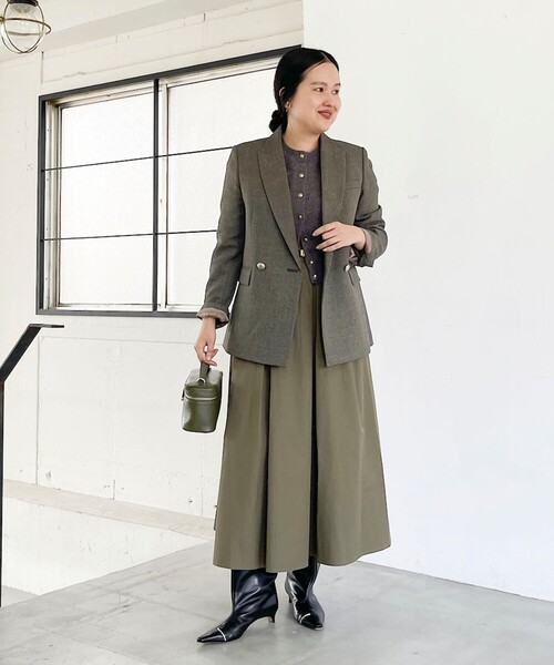 NOLLEY’S Sophi(ノーリーズソフィ)の「《セットアップ対応》シャークダブルジャケット(テーラードジャケット・レディース・ネイビー/チャコールグレー/オリーブ・34/38/36)」の11枚目の写真
