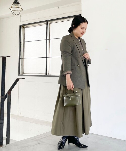 NOLLEY’S Sophi(ノーリーズソフィ)の「《セットアップ対応》シャークダブルジャケット(テーラードジャケット・レディース・ネイビー/チャコールグレー/オリーブ・34/38/36)」の12枚目の写真