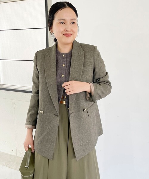 NOLLEY’S Sophi(ノーリーズソフィ)の「《セットアップ対応》シャークダブルジャケット(テーラードジャケット・レディース・ネイビー/チャコールグレー/オリーブ・34/38/36)」の16枚目の写真