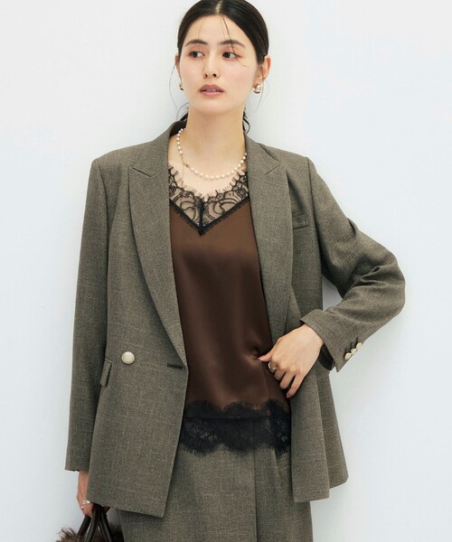 NOLLEY’S Sophi(ノーリーズソフィ)の「《セットアップ対応》シャークダブルジャケット(テーラードジャケット・レディース・ネイビー/チャコールグレー/オリーブ・34/38/36)」の17枚目の写真