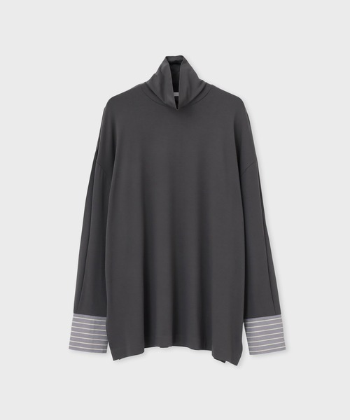 Paul Smith(ポールスミス)の「ウィメンズ シャツカフス 長袖カットソー / 265325 J294(Tシャツ/カットソー・レディース・ダークグレー/ブラック・MEDIUM)」の1枚目の写真
