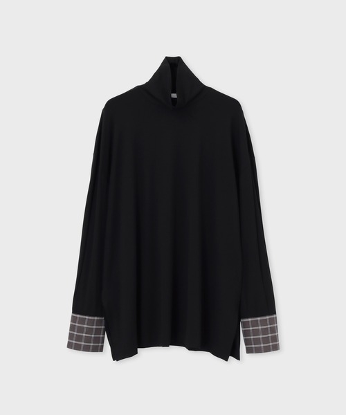 Paul Smith(ポールスミス)の「ウィメンズ シャツカフス 長袖カットソー / 265325 J294(Tシャツ/カットソー・レディース・ダークグレー/ブラック・MEDIUM)」の2枚目の写真
