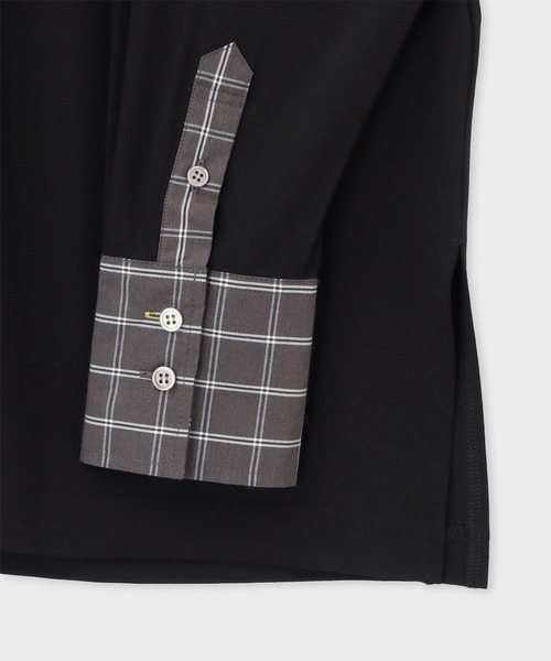 Paul Smith(ポールスミス)の「ウィメンズ シャツカフス 長袖カットソー / 265325 J294(Tシャツ/カットソー・レディース・ダークグレー/ブラック・MEDIUM)」の7枚目の写真
