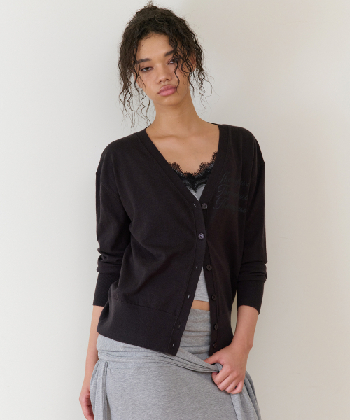 THEVINYLHOUSE(ザバイニルハウス)の「BASIC V NECK CARDIGAN(W) BLACK(カーディガン/ボレロ・レディース・その他・FREE)」の2枚目の写真