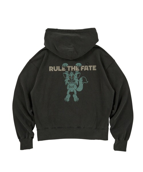 RULE THE FATE(ルールザフェイト)の「RTF HANGDOG SWEAT HOODIE/ハングドッグスウェットフーディー(パーカー・メンズ・ベージュ/ブラック・1/2)」の3枚目の写真
