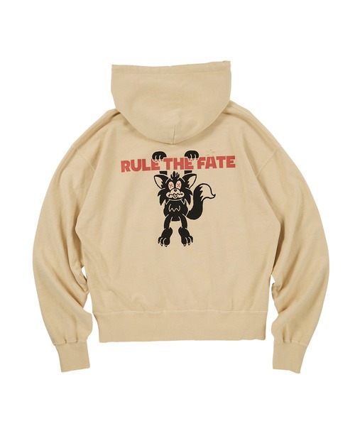 RULE THE FATE(ルールザフェイト)の「RTF HANGDOG SWEAT HOODIE/ハングドッグスウェットフーディー(パーカー・メンズ・ベージュ/ブラック・1/2)」の6枚目の写真