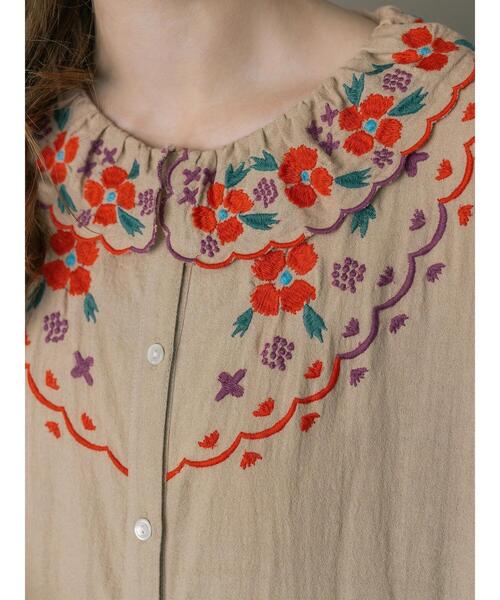 TSUHARU by Samansa Mos2(ツハルバイサマンサモスモス)の「【Embroidery collection】カラフル刺繍ワンピース【WEB限定 Sサイズ】(ワンピース・レディース・グリーン系その他/ベージュ/ブラック・M)」の8枚目の写真