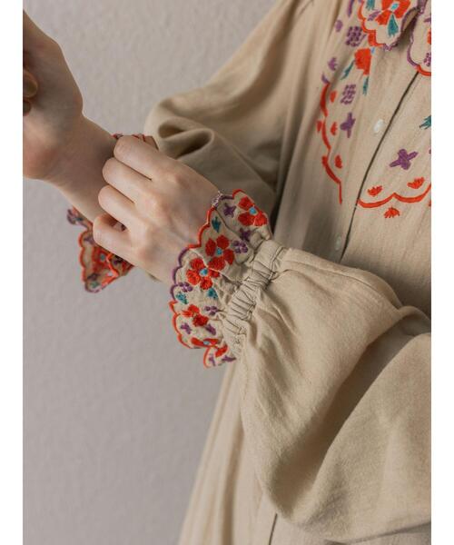 TSUHARU by Samansa Mos2(ツハルバイサマンサモスモス)の「【Embroidery collection】カラフル刺繍ワンピース【WEB限定 Sサイズ】(ワンピース・レディース・グリーン系その他/ベージュ/ブラック・M)」の10枚目の写真