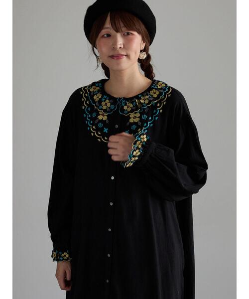 TSUHARU by Samansa Mos2(ツハルバイサマンサモスモス)の「【Embroidery collection】カラフル刺繍ワンピース【WEB限定 Sサイズ】(ワンピース・レディース・グリーン系その他/ベージュ/ブラック・M)」の12枚目の写真