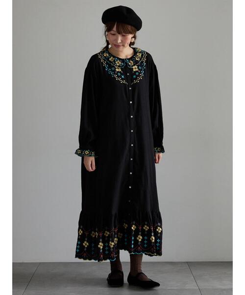 TSUHARU by Samansa Mos2(ツハルバイサマンサモスモス)の「【Embroidery collection】カラフル刺繍ワンピース【WEB限定 Sサイズ】(ワンピース・レディース・グリーン系その他/ベージュ/ブラック・M)」の14枚目の写真