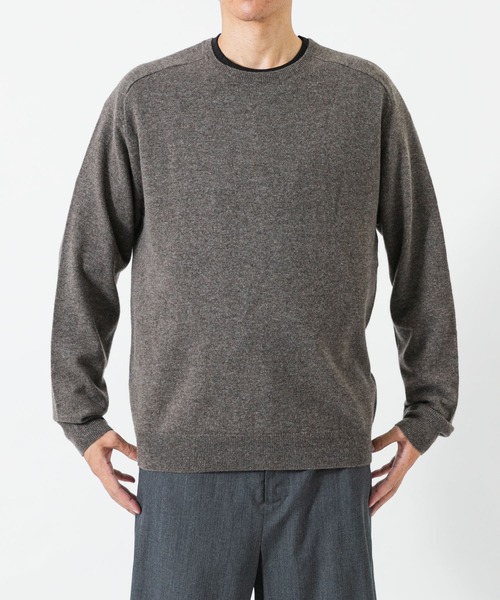 ANOTHER OFFICE(アナザー オフィス)の「ANOTHER OFFICE ENSEMBLE CASHMERE KNIT(ニット/セーター・メンズ・チャコールグレー/モカ・2/3)」の5枚目の写真