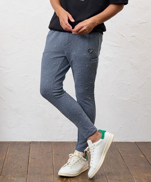 No Rain No Rainbow(ノーレインノーレインボー)の「mp15413- embossed jacquard knit pants ジャカードニットパンツ(NR26W-05)(その他パンツ・メンズ・ブルー/ブラック/グレー・S/M/L/XL)」の1枚目の写真