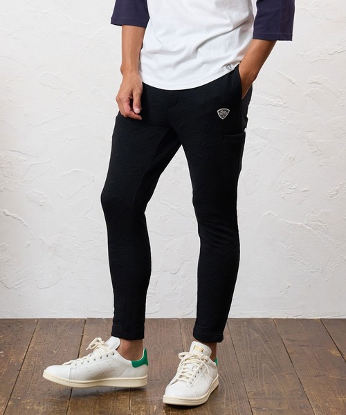 No Rain No Rainbow(ノーレインノーレインボー)の「mp15413- embossed jacquard knit pants ジャカードニットパンツ(NR26W-05)(その他パンツ・メンズ・ブルー/ブラック/グレー・S/M/L/XL)」の2枚目の写真