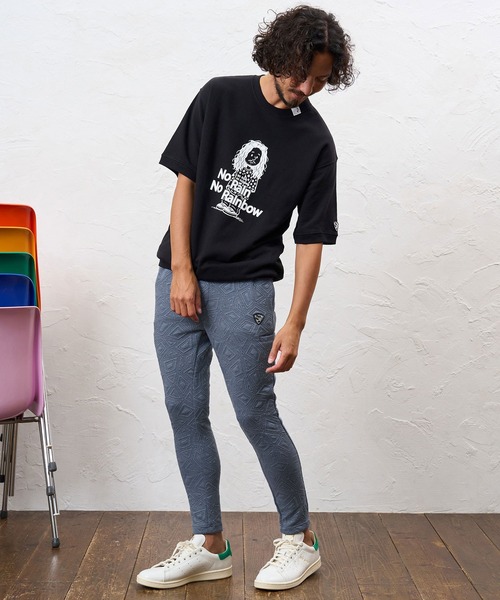 No Rain No Rainbow(ノーレインノーレインボー)の「mp15413- embossed jacquard knit pants ジャカードニットパンツ(NR26W-05)(その他パンツ・メンズ・ブルー/ブラック/グレー・S/M/L/XL)」の15枚目の写真