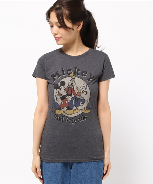 TRUE VINTAGE(トゥルーヴィンテージ)の「Mickey and Friends/ミッキーマウスTシャツ(Tシャツ/カットソー・レディース・チャコールアッシュ・MEDIUM/SMALL/LARGE)」の2枚目の写真