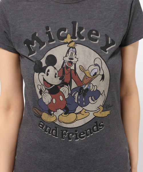 TRUE VINTAGE(トゥルーヴィンテージ)の「Mickey and Friends/ミッキーマウスTシャツ(Tシャツ/カットソー・レディース・チャコールアッシュ・MEDIUM/SMALL/LARGE)」の8枚目の写真