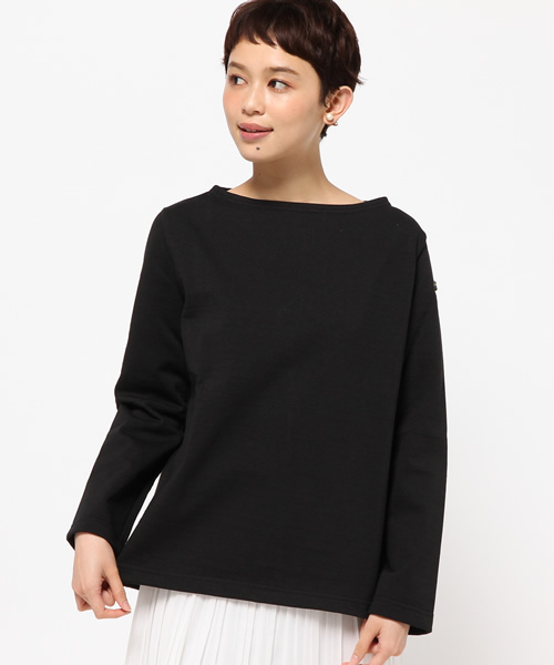 liflattie ships(リフラティ シップス)の「Le minor(ル ミノア):ソリッド トップス(Tシャツ/カットソー・レディース・ブラック/オフホワイト・ONE SIZE)」の2枚目の写真