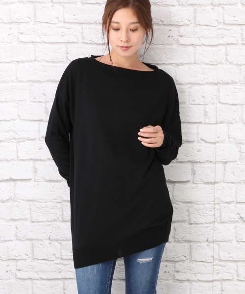 LEPSIM（レプシィム）の「【ご自宅で洗濯できる！】12GマシンウォッシャブルドレーププルオーバーLS　724735（ニット/セーター・レディース・カーキ/ベージュ/ブラック/グレー/ホワイト/ブラウン・FREE）」の11枚目の写真