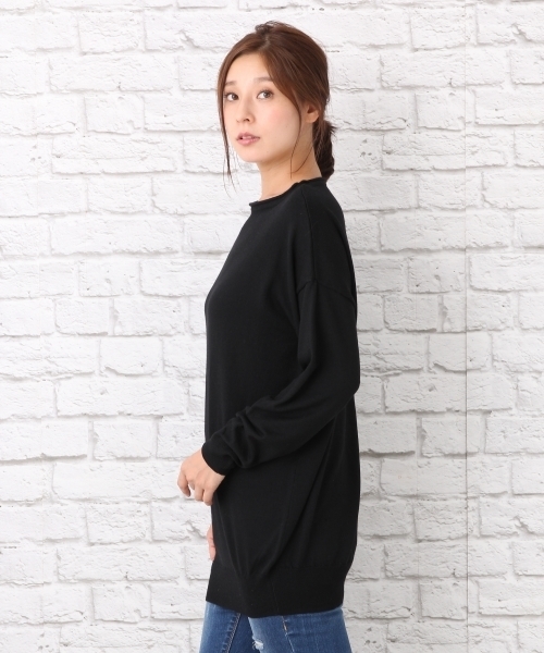 LEPSIM（レプシィム）の「【ご自宅で洗濯できる！】12GマシンウォッシャブルドレーププルオーバーLS　724735（ニット/セーター・レディース・カーキ/ベージュ/ブラック/グレー/ホワイト/ブラウン・FREE）」の14枚目の写真