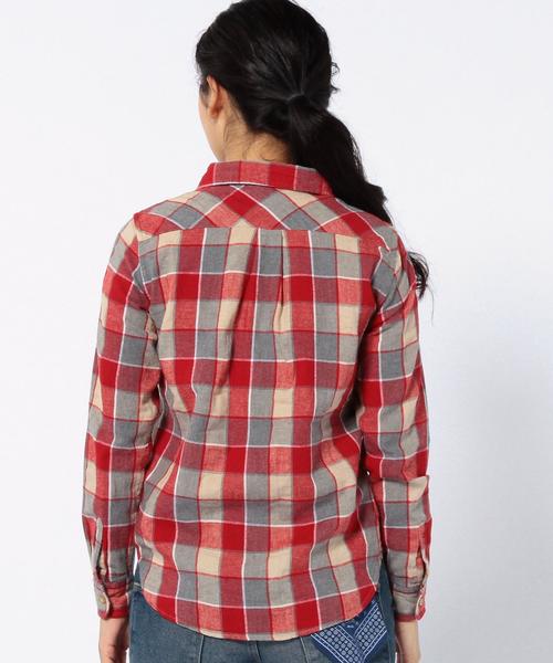 coen（コーエン）の「ウィンターリネン2WAYチェックシャツ（シャツ/ブラウス・レディース・レッド/ネイビー・MEDIUM/SMALL/LARGE）」の14枚目の写真