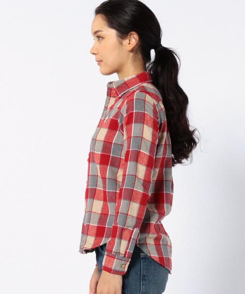 coen（コーエン）の「ウィンターリネン2WAYチェックシャツ（シャツ/ブラウス・レディース・レッド/ネイビー・MEDIUM/SMALL/LARGE）」の9枚目の写真