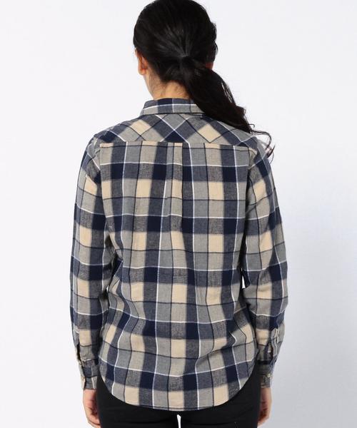 coen（コーエン）の「ウィンターリネン2WAYチェックシャツ（シャツ/ブラウス・レディース・レッド/ネイビー・MEDIUM/SMALL/LARGE）」の5枚目の写真