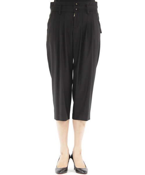 SHIPS for women（シップスフォーウィメン）の「②-1770 GABA STRETCH TUCK PANT（その他パンツ・レディース・ブラック/ブラウン系その他・SMALL/MEDIUM/LARGE）」の2枚目の写真