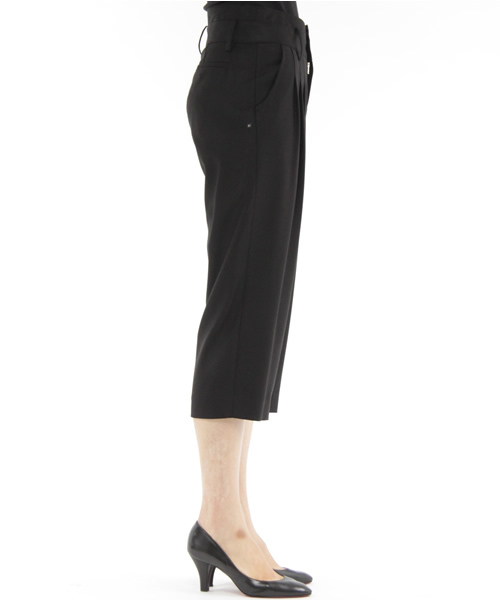 SHIPS for women（シップスフォーウィメン）の「②-1770 GABA STRETCH TUCK PANT（その他パンツ・レディース・ブラック/ブラウン系その他・SMALL/MEDIUM/LARGE）」の3枚目の写真