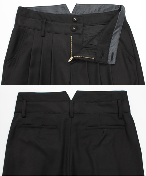 SHIPS for women（シップスフォーウィメン）の「②-1770 GABA STRETCH TUCK PANT（その他パンツ・レディース・ブラック/ブラウン系その他・SMALL/MEDIUM/LARGE）」の5枚目の写真