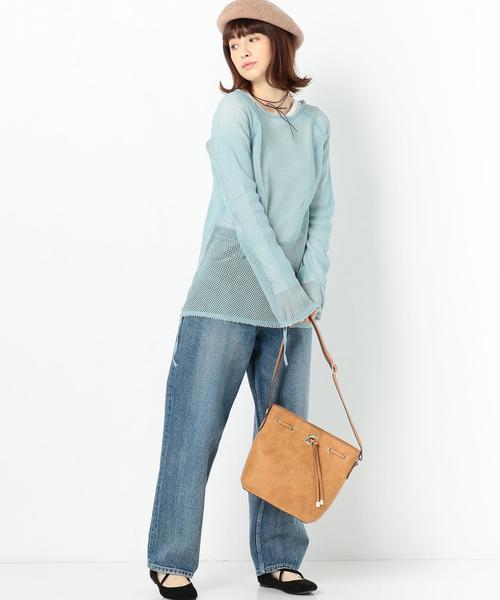 Another Edition（アナザーエディション）の「メッシュタチキリプルオーバー ◆（Tシャツ/カットソー・レディース・ホワイト/ライトブルー・FREE）」の9枚目の写真