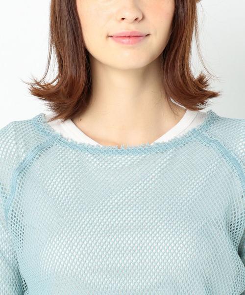 Another Edition（アナザーエディション）の「メッシュタチキリプルオーバー ◆（Tシャツ/カットソー・レディース・ホワイト/ライトブルー・FREE）」の10枚目の写真