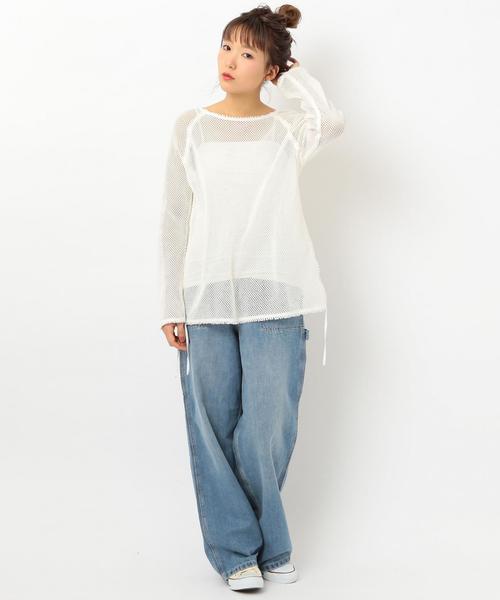 Another Edition（アナザーエディション）の「メッシュタチキリプルオーバー ◆（Tシャツ/カットソー・レディース・ホワイト/ライトブルー・FREE）」の15枚目の写真