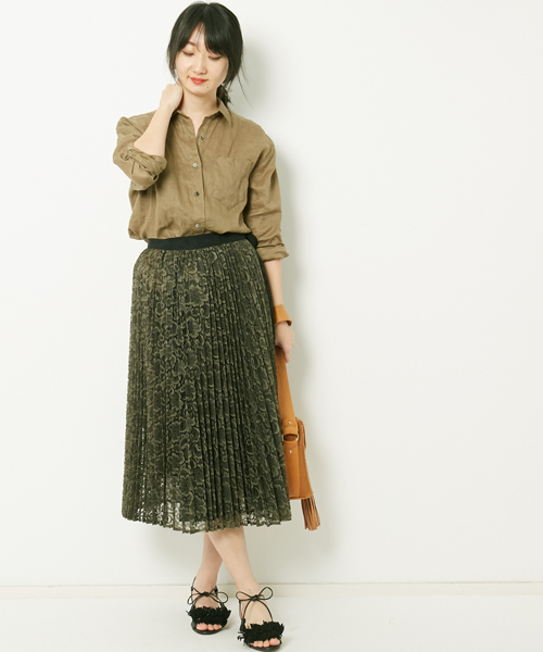 AMERICAN RAG CIE（アメリカンラグシー）の「AMERICAN RAG CIE　フレンチリネンカシュクールシャツ（シャツ/ブラウス・レディース・ホワイト/カーキ/レッド・FREE）」の17枚目の写真