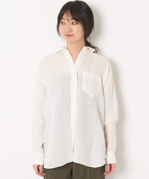 AMERICAN RAG CIE（アメリカンラグシー）の「AMERICAN RAG CIE　フレンチリネンカシュクールシャツ（シャツ/ブラウス・レディース・ホワイト/カーキ/レッド・FREE）」の8枚目の写真