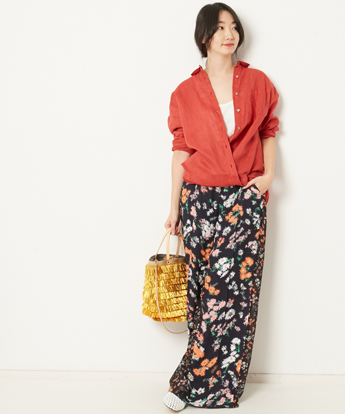 AMERICAN RAG CIE（アメリカンラグシー）の「AMERICAN RAG CIE　フレンチリネンカシュクールシャツ（シャツ/ブラウス・レディース・ホワイト/カーキ/レッド・FREE）」の6枚目の写真