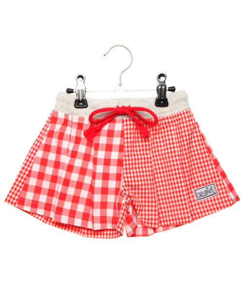 X-girl Stages(エックスガールステージス)の「GINGHAM CULOTTES (12M~3T)(その他パンツ・キッズ・ブラック/レッド・12M/2T/3T)」の1枚目の写真